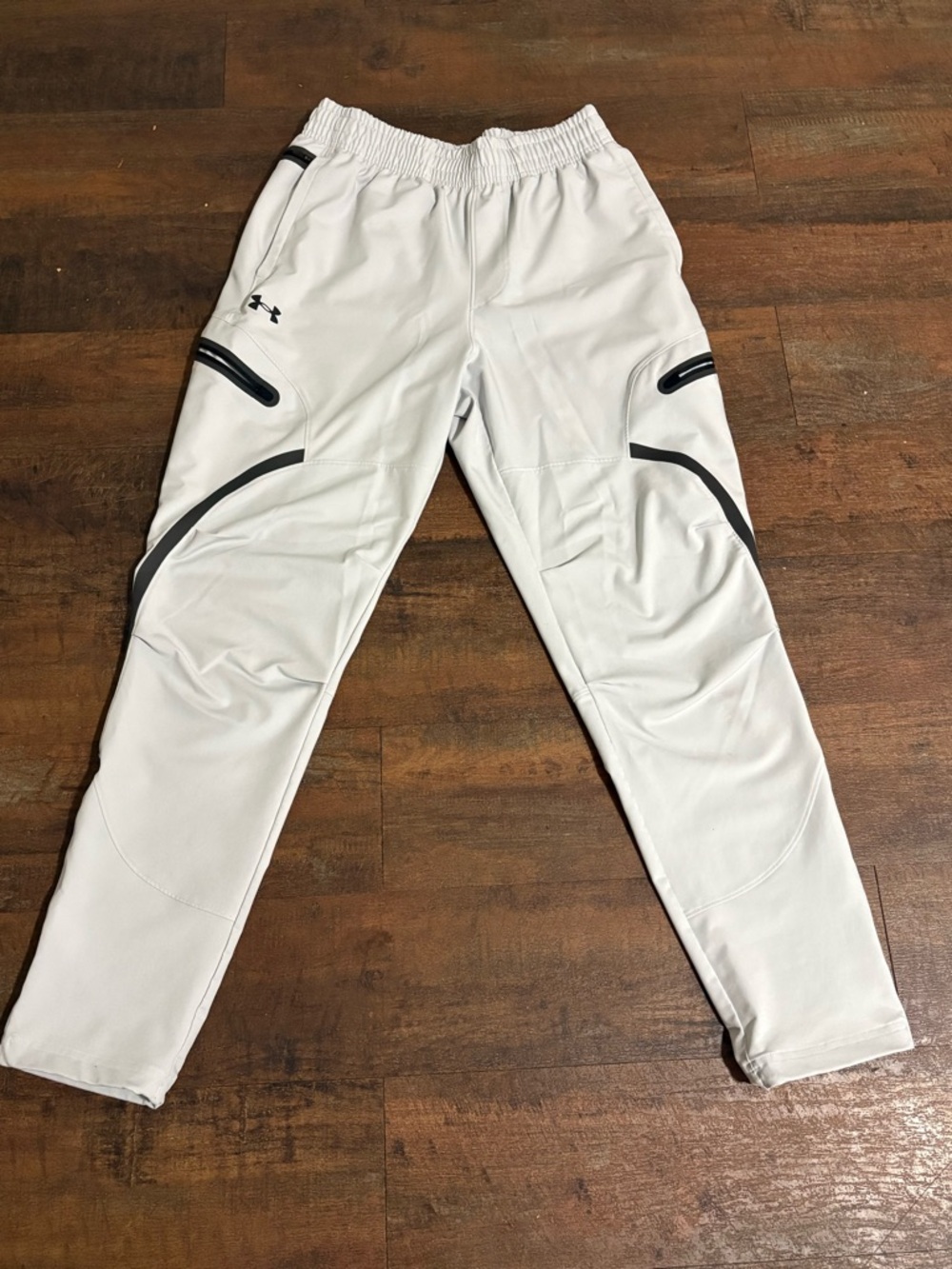Under Armour Men’s White Joggers with Black Trim
